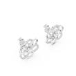 Intertwined Bloom Floral Moissanite Diamond Stud Earrings with Pavé Accents - View 7