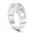 Round Cut Lab Grown Diamond Men's Large Solitaire Gold Signet Ring - View 7