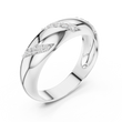 Round Cut Moissanite Diamond Men's Slanted Row Dome Statement Ring - View 4