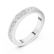 Round Cut Moissanite Diamond Men's Single Row Channel Set Ring - View 4