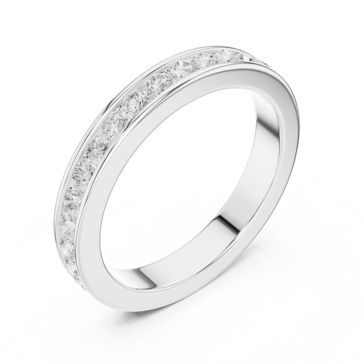 Round Cut Lab Grown Diamond Men's Single Row Channel Set Ring - View 4