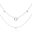 Layered Open Circle Bezel Moissanite Diamond Double Necklace - View 3