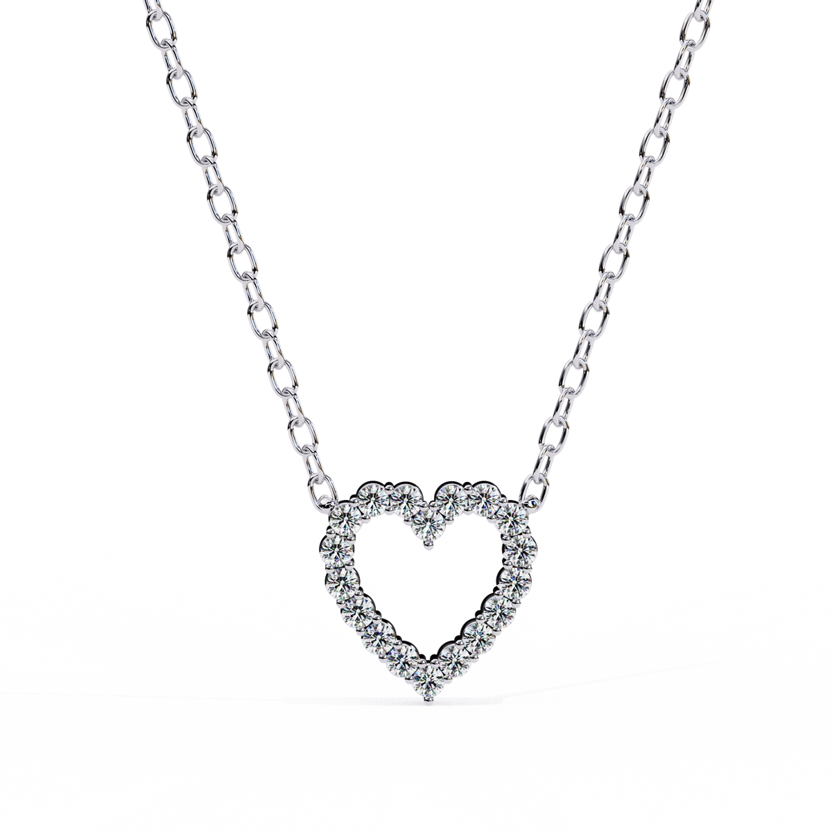 Romantic Love Motif Pendant with Round Lab Grown Diamond - View 4