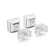 Princess Cut Lab Diamond Square Solitaire Stud Earrings with Bezel - View 10