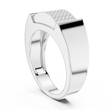 Round Cut Moissanite Diamond Men's Heavy Gold Micro Pave Statement Ring - View 7