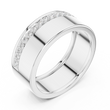Round Cut Moissanite Diamond Men's Wide Channel Set Eternity Band - View 4