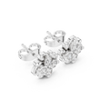 Blossom Floral Stud Earrings Crafted in with Round Brilliant Moissanite Diamonds - View 4
