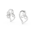 Eternal Heart Floral Diamond Stud Earrings with Round Lab Diamonds - View 4