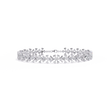Round Cut Moissanite Diamond Statement Floral Bracelet - View 4