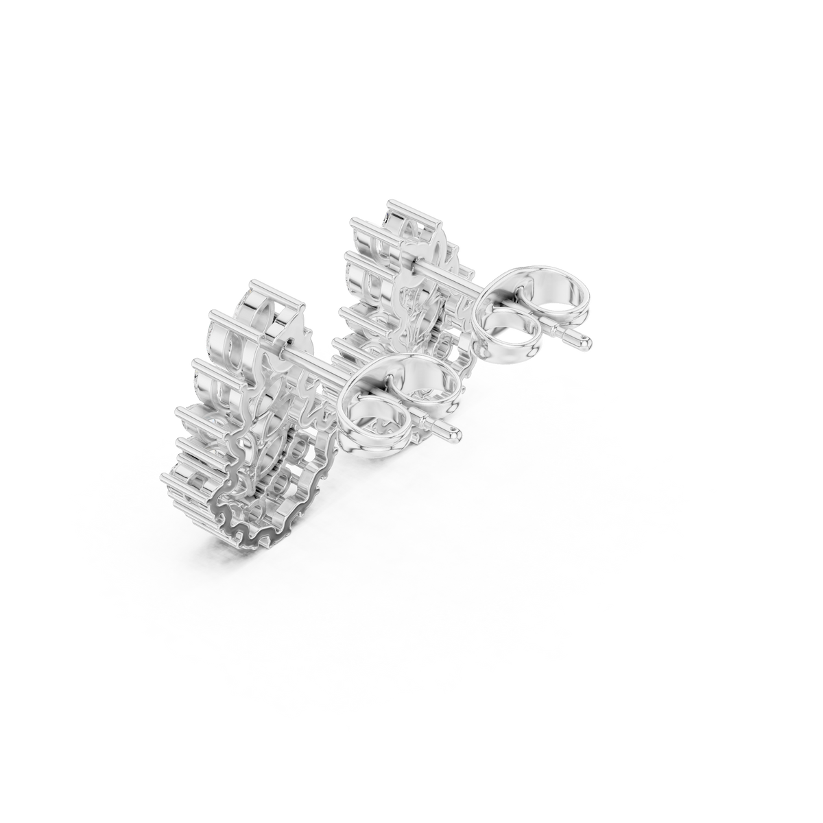 Exquisite Floral Lab Diamond Cluster Stud Earrings with Marquise Brilliance - View 7