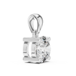Single Round Lab Grown Diamond Solitaire Four Prong Charm Pendant - View 7