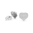 Romantic Heart Shape With Round Moissanite Diamond Stud Earrings with Pavé Brilliance - View 4