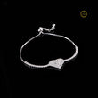 Baguette and Round Lab Diamond Elegant Heart shaped Bracelet - View 2