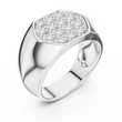 Round Cut Moissanite Diamond Men's Modern Geometric Cluster Wedding Band - View 4