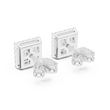 Royal Square Princess Moissanite Diamond Stud Earrings with Halo Round Diamond - View 10