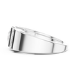Round Cut Lab Grown Diamond Men's Three Stone Side Accent Wedding Ring - View 10