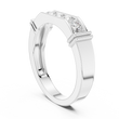 Round Cut Moissanite Diamond Men's Gold Channel Set Anniversary Band - View 7