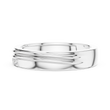 Round Cut Moissanite Diamond Men's 3 Stone Off Center Accent Band - View 10