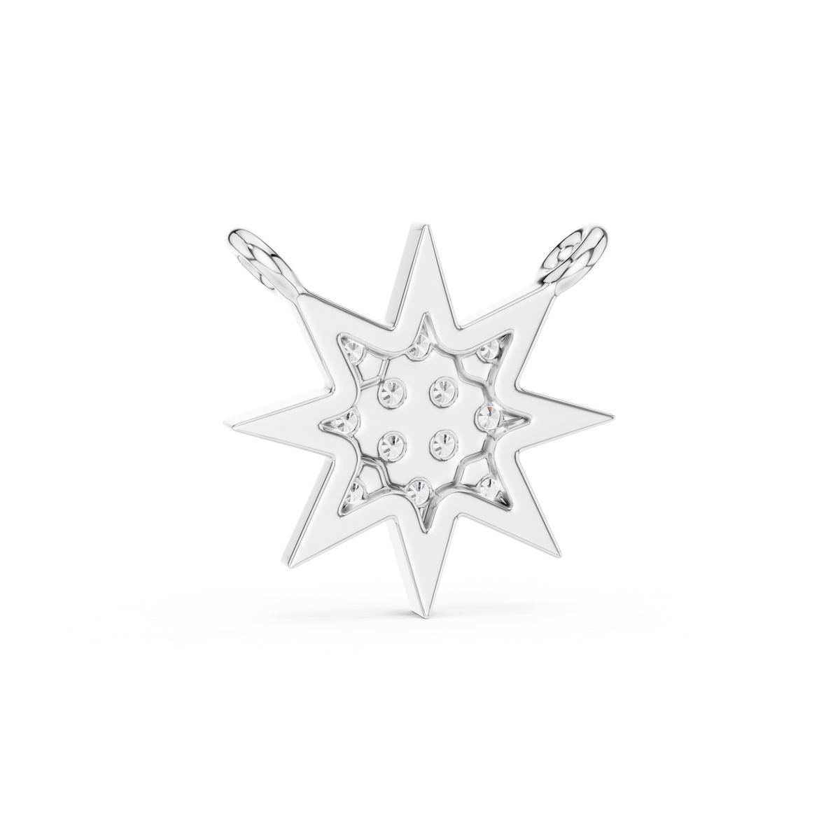 Symmetrical Coronet Layering Pendant with Round Moissanite Diamond - View 10