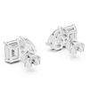 Modern Moissanite Diamond Stud Earrings Featuring Emerald Cut and Pear Cut Duo - View 10