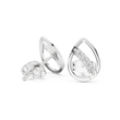 Modern Teardrop Round Lab Diamond Stud Earrings with Brilliant Cut Accents - View 7