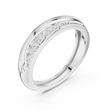Round Cut Lab Grown Diamond Men's Single Row Channel Accent Gold Ring - View 4