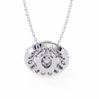 Oval Cut Moissanite Diamond Halo Pendant with Round Accent Stones - View 10