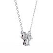 Asymmetric Emerald Oval Pear Cut Moissanite Diamond Cluster Pendant - View 7