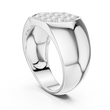 Round Cut Lab Grown Diamond Men's Modern Geometric Cluster Wedding Band - View 7