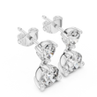 Dual Brilliance Round Moissanite Diamond Drop Earrings with Graduated Two Stone Design - View 4