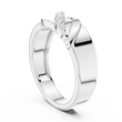 Round Cut Moissanite Diamond Men's Modern Curved Accent Wedding Ring - View 6