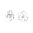 Intertwined Bloom Floral Moissanite Diamond Stud Earrings with Pavé Accents - View 4
