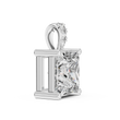 Princess Cut Moissanite Diamond Solitaire Pendant - View 4