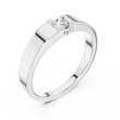 Round Cut Moissanite Diamond Men's Modern Flush Set Engagement Ring - View 4
