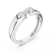 Round Cut Moissanite Diamond Men's Modern Split Shank Gold Band - View 4