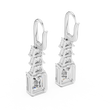 Tiered Step Emerald Cut Lab Diamond Drop Earrings Graduated Pyramid Design - View 7