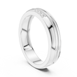 Round Cut Lab Grown Diamond Men's 3 Stone Off Center Accent Band - View 7