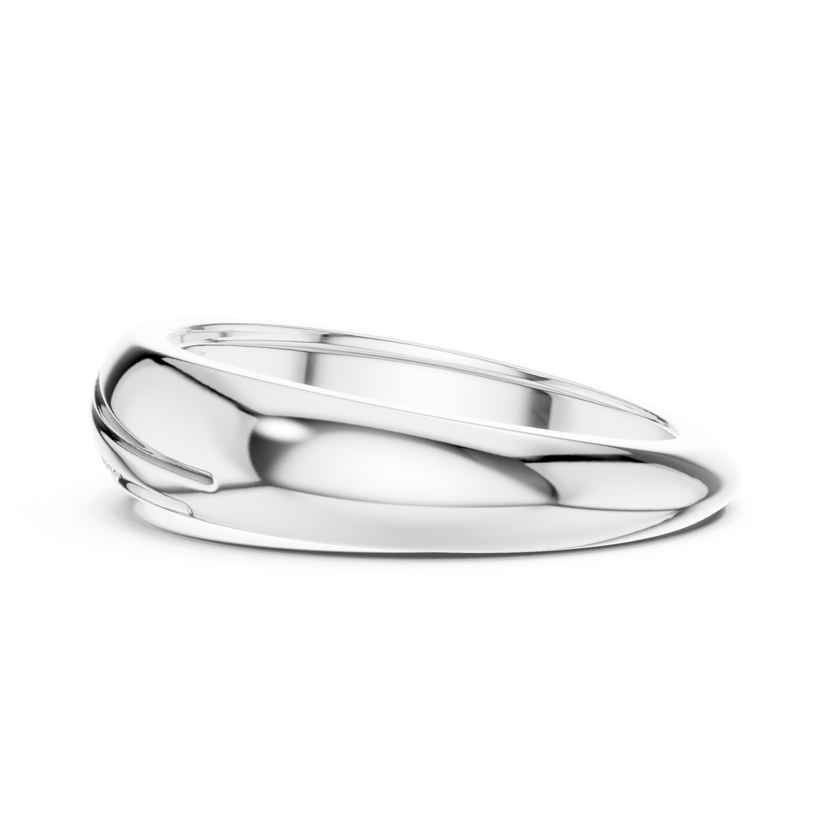 Round Cut Moissanite Diamond Men's Single Row Channel Accent Gold Ring - View 10
