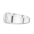 Round Cut Moissanite Diamond Men's Modern Curved Accent Wedding Ring - View 10