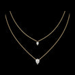 Layered Pear Cut Moissanite Diamond Double Pendant Necklace