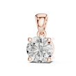 Single Round Moissanite Diamond Solitaire Four Prong Charm Pendant - View 3
