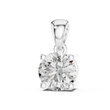 Single Round Lab Grown Diamond Solitaire Four Prong Charm Pendant - View 4