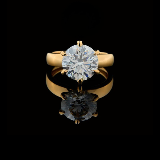Six Prong Round Lab Diamond Solitaire Engagement Ring