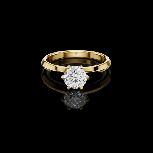 Round Cut Brilliant Moissanite Diamond Solitaire Ring