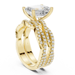 Emerald Cut Lab Grown Diamond Women's Crisscross Split Band Gold Ring - View 10