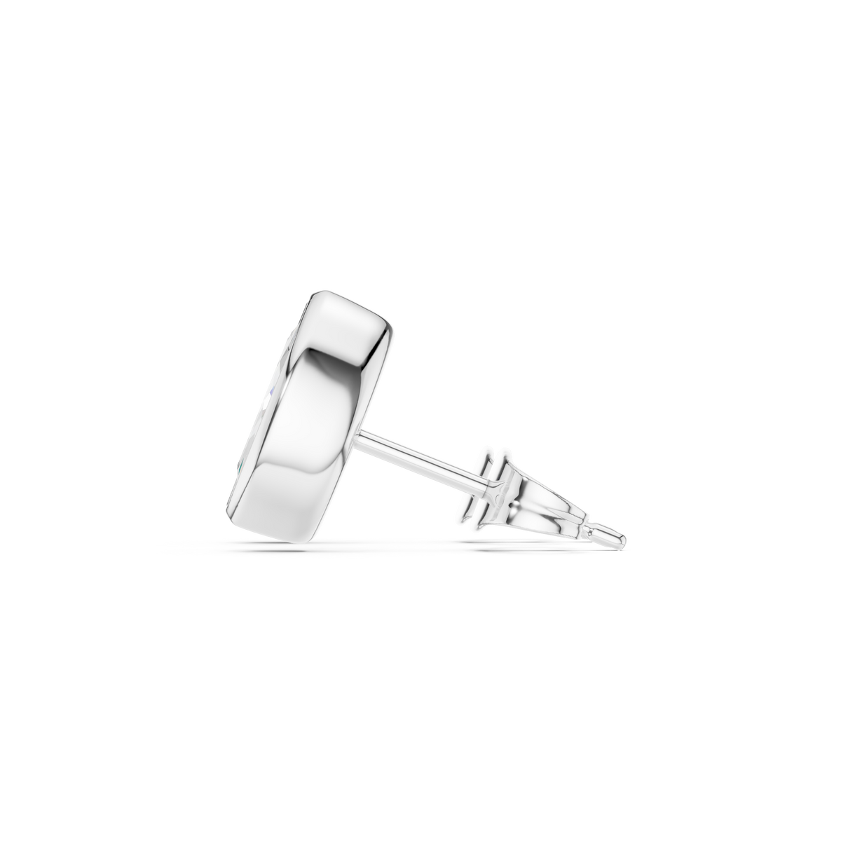 Minimal Marquise Bezel Moissanite Diamond Stud Earrings with Elongated Navette Silhouette - View 9