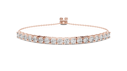 Round Moissanite Diamond Tennis Bracelet with Continuous Design - View 2