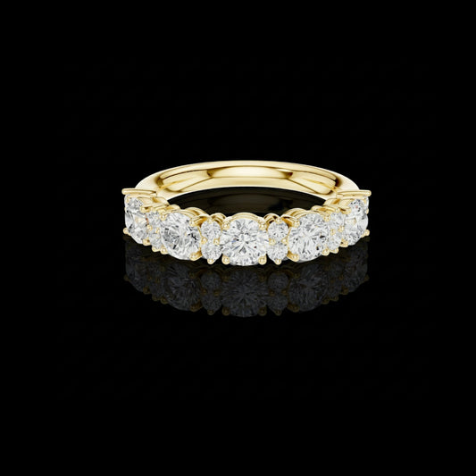 Timeless Round Lab Diamond Half Eternity Wedding Band