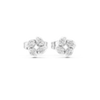 Soft Floral Geometry Petal Curve Round Lab Diamond Stud Earrings - View 3