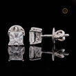Premium Princess Cut Lab Diamond Stud Earrings in Polished White Gold Brilliant Solitaire Design - View 2